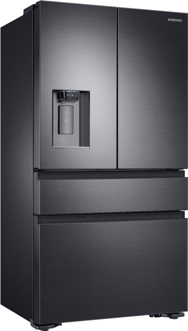 Samsung - 22.6 Cu. Ft. 4-Door Flex French Door Counter-Depth  Fingerprint Resistant Refrigerator - Black stainless steel_1