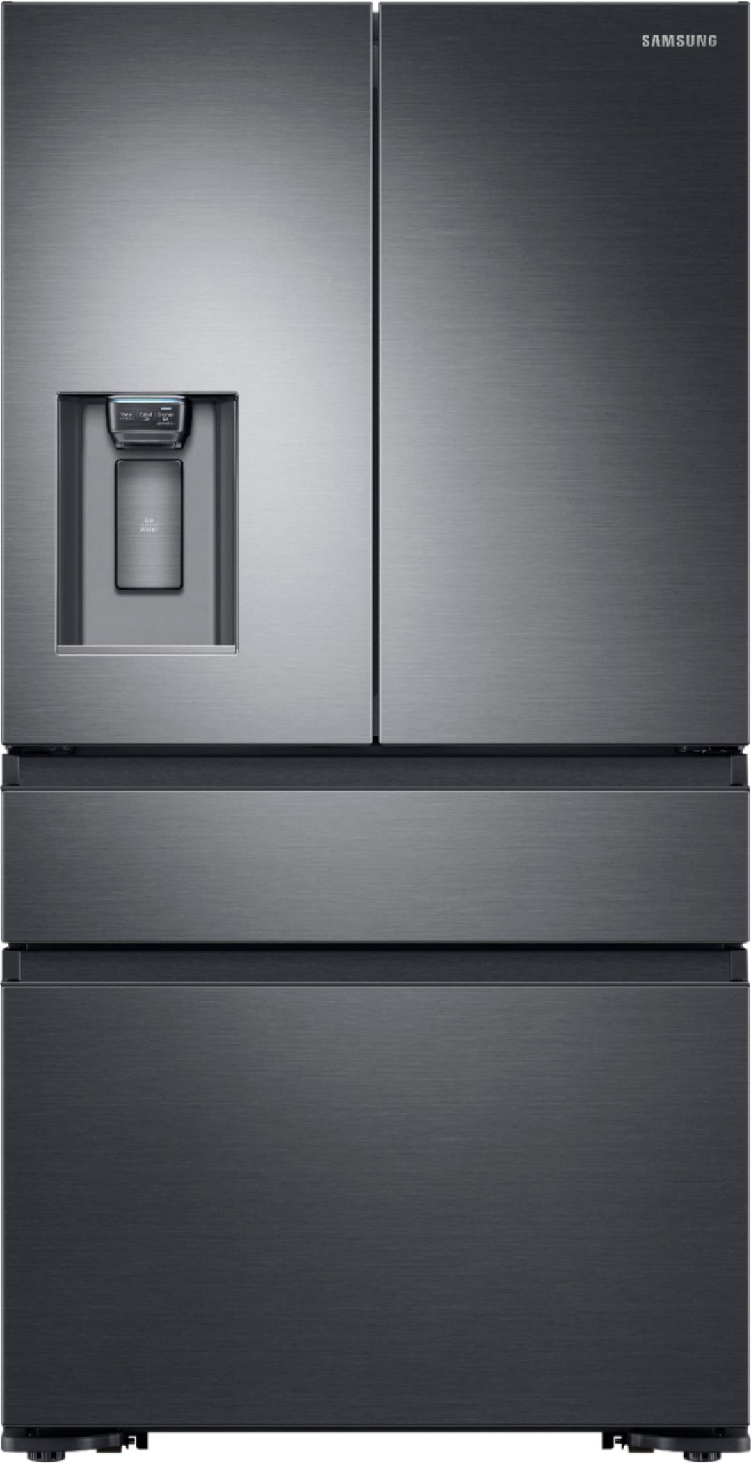 Samsung - 22.6 Cu. Ft. 4-Door Flex French Door Counter-Depth  Fingerprint Resistant Refrigerator - Black stainless steel_0