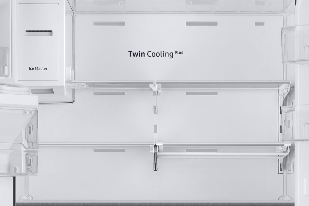 Samsung - 22.6 Cu. Ft. 4-Door Flex French Door Counter-Depth  Fingerprint Resistant Refrigerator - Black stainless steel_3
