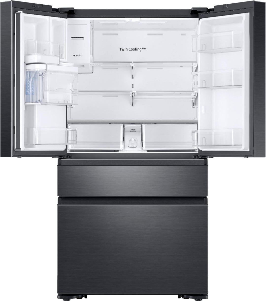 Samsung - 22.6 Cu. Ft. 4-Door Flex French Door Counter-Depth  Fingerprint Resistant Refrigerator - Black stainless steel_12