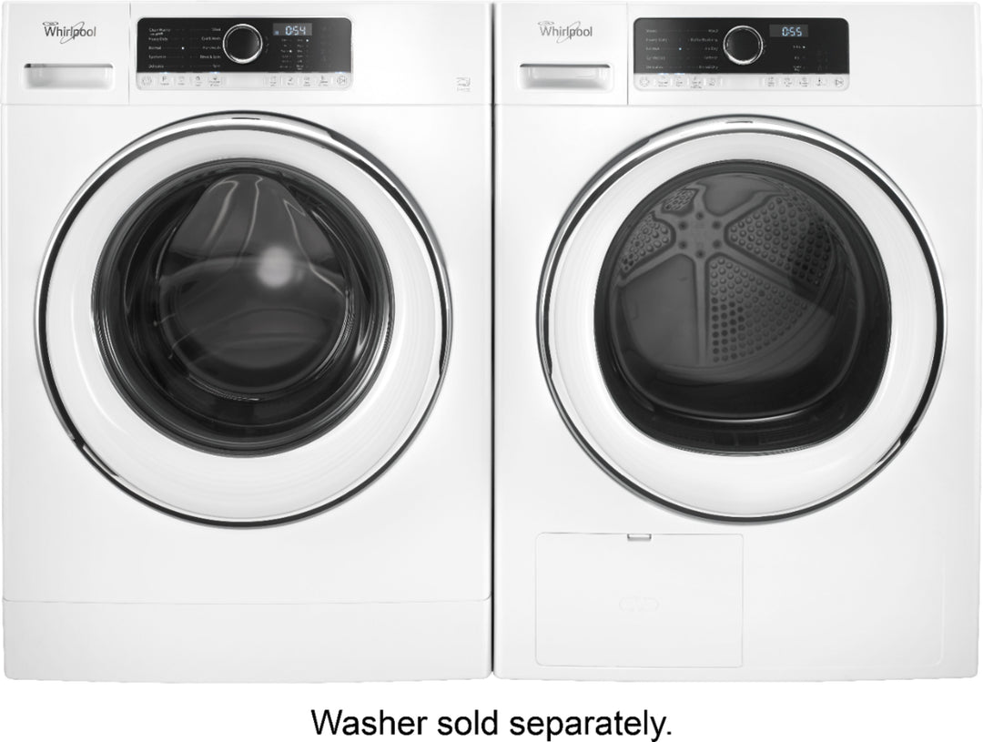 Whirlpool - 4.3 Cu. Ft. Stackable Electric Dryer with Steam and Wrinkle Shield - White_1