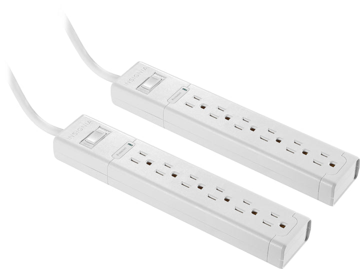 Insignia™ - 6 Outlet Surge Protector 2 Pack - White_0
