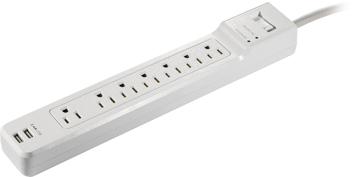 Insignia™ - 7-Outlet/2-USB Surge Protector - White_0