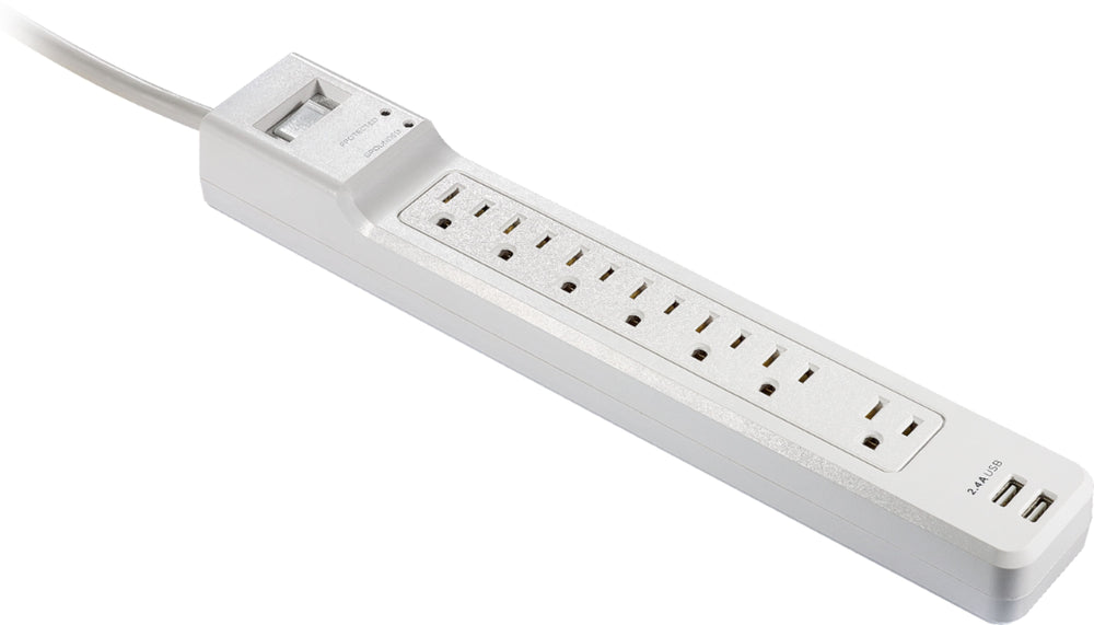Insignia™ - 7-Outlet/2-USB Surge Protector - White_1