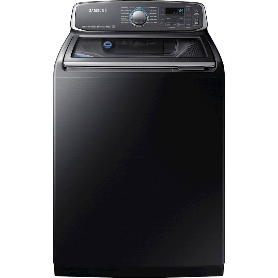 Samsung - 5.2 Cu. Ft. High Efficiency Top Load Washer with Activewash - Black stainless steel_0