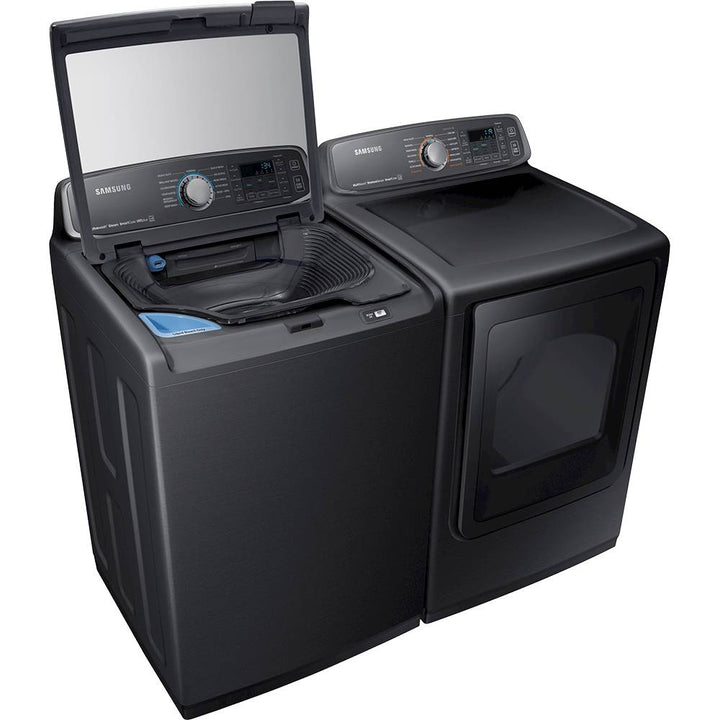 Samsung - 5.2 Cu. Ft. High Efficiency Top Load Washer with Activewash - Black stainless steel_4