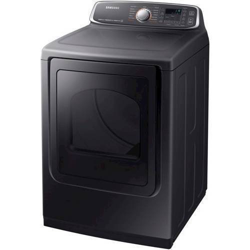 Samsung - 7.4 Cu. Ft. Gas Dryer with Steam and Sensor Dry - Black stainless steel_1