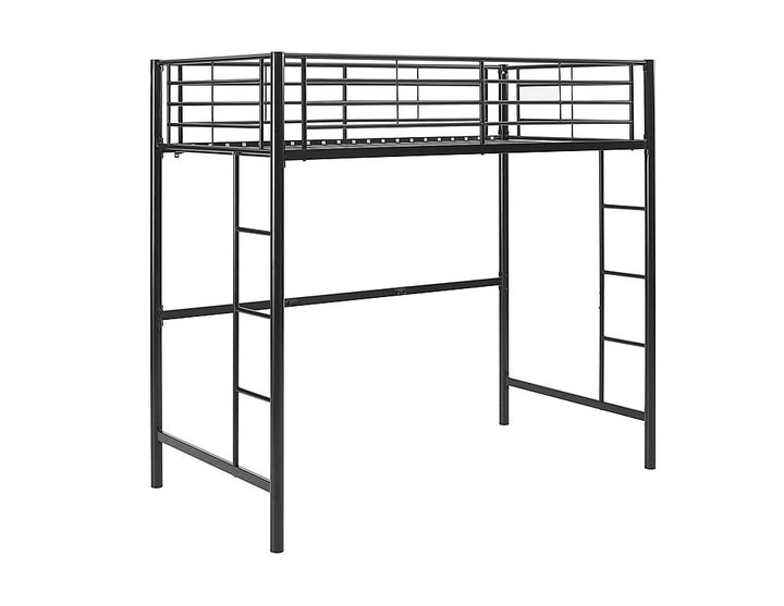 Walker Edison - Modern Metal Twin Loft Bed Frame - Black_1