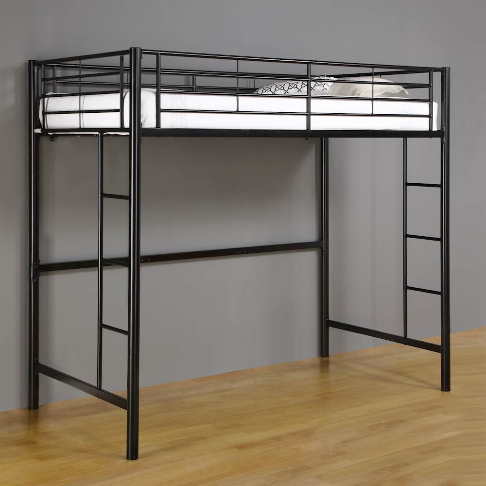 Walker Edison - Modern Metal Twin Loft Bed Frame - Black_3