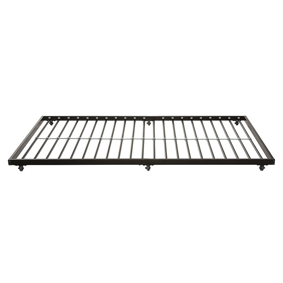 Walker Edison - Twin/Bunk Bed Roll-out Trundle Bed Frame - Black_0