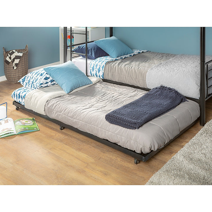 Walker Edison - Twin/Bunk Bed Roll-out Trundle Bed Frame - Black_6