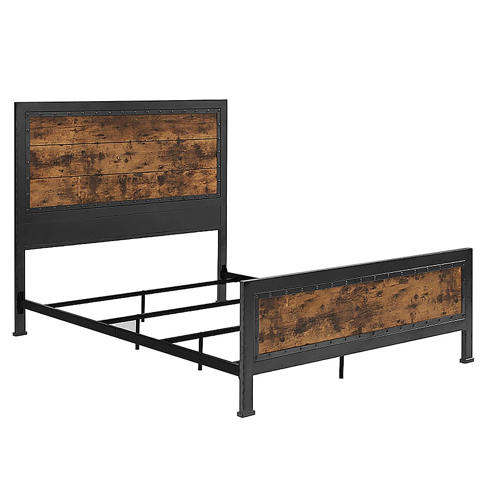 Walker Edison - Rustic Industrial Queen-Size Standard Bed - Reclaimed Wood_1