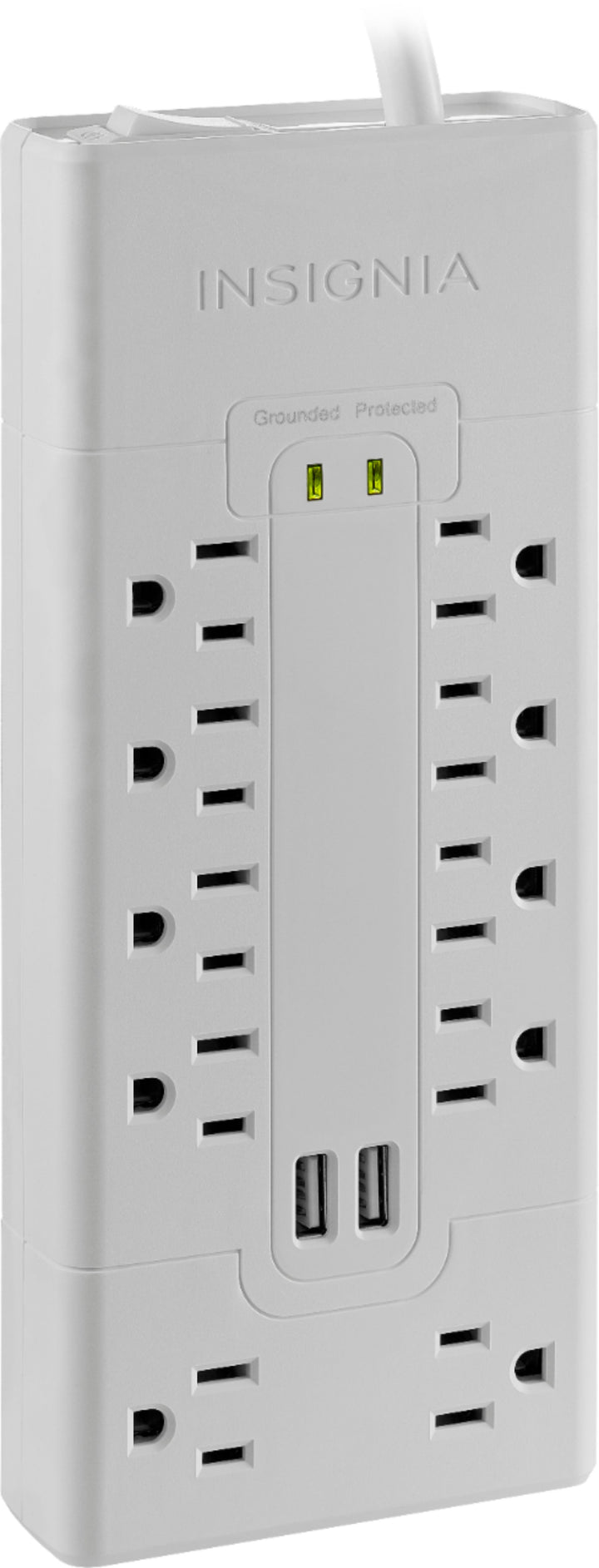 Insignia™ - 10-Outlet/2-USB Surge Protector - White_2
