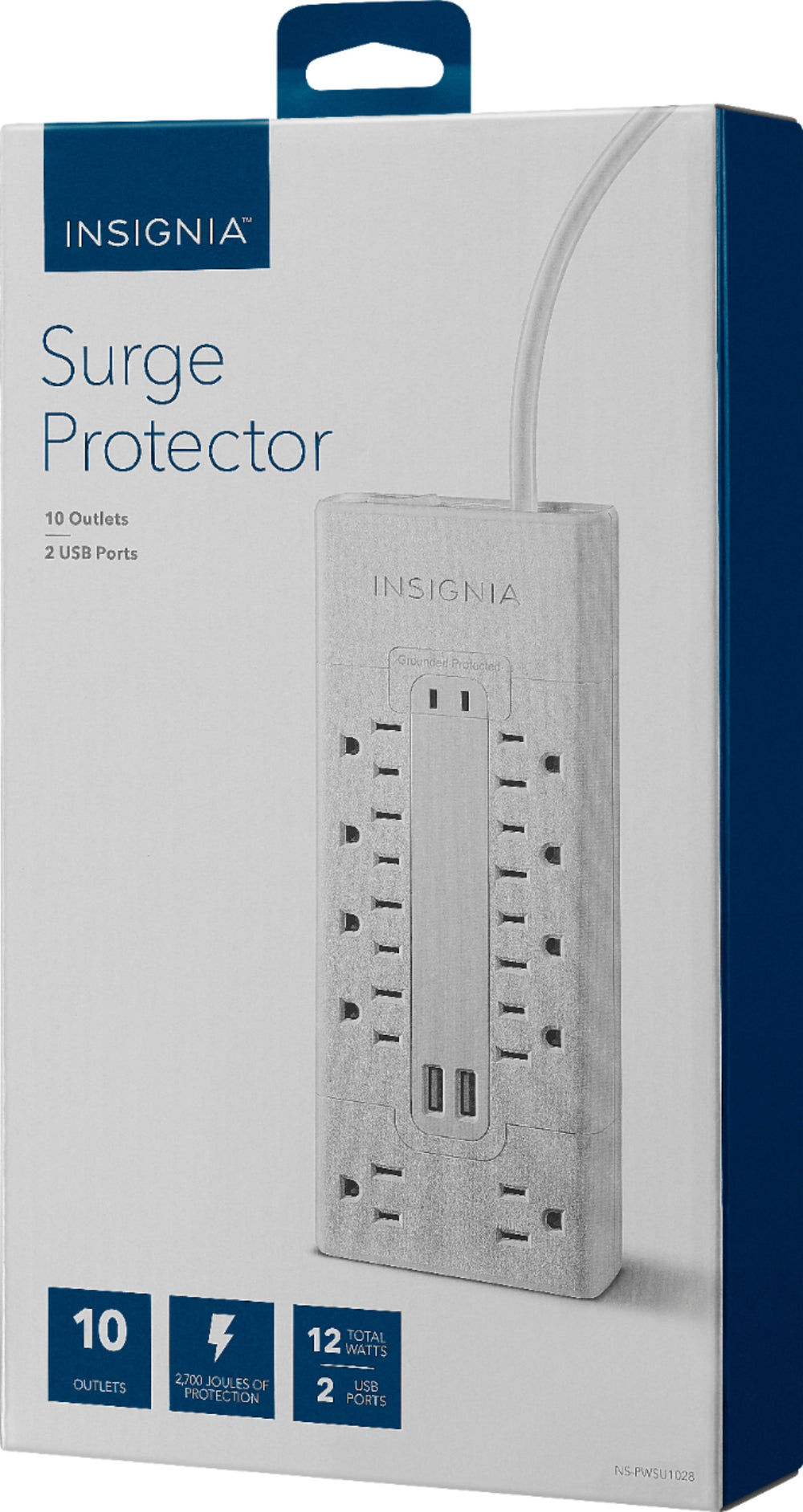 Insignia™ - 10-Outlet/2-USB Surge Protector - White_1