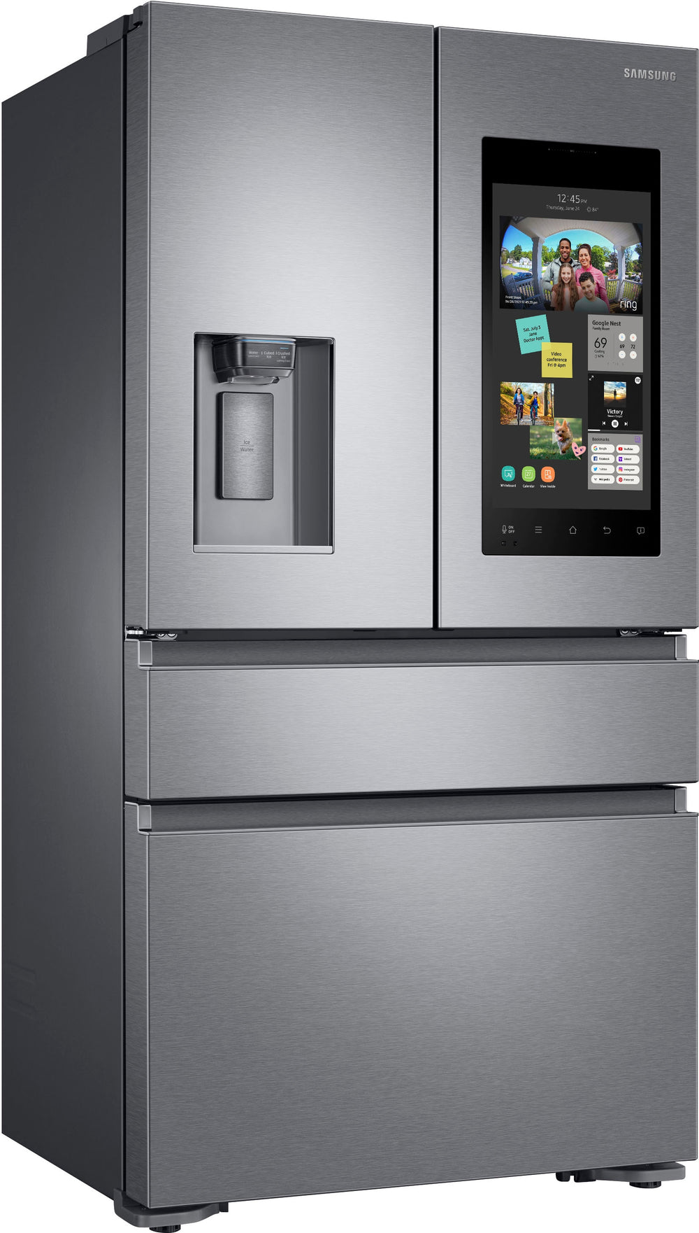 Samsung - Family Hub 22.2 Cu. Ft. Counter Depth 4-Door French Door Fingerprint Resistant Refrigerator - Stainless steel_1