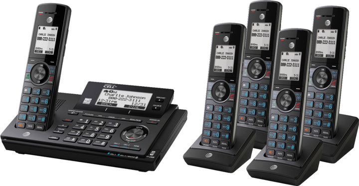 AT&T - CLP99587 Connect to Cell DECT 6.0 Expandable Cordless Phone System with Digital Answering System and Smart Call Blocker - Metallic Blue_1