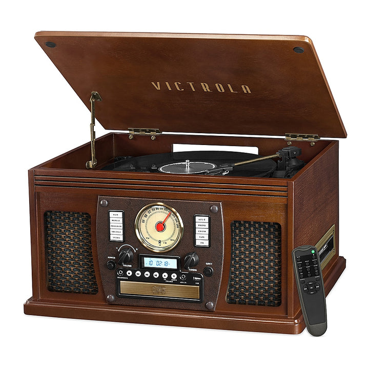 Victrola - Navigator 8-in-1 Classic Bluetooth Record Player with Turntable - Espresso_0