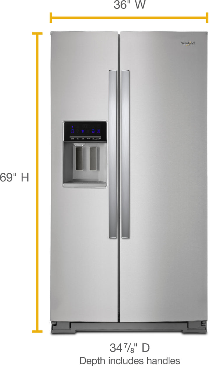 Whirlpool - 28.4 Cu. Ft. Side-by-Side Refrigerator - Stainless steel_5