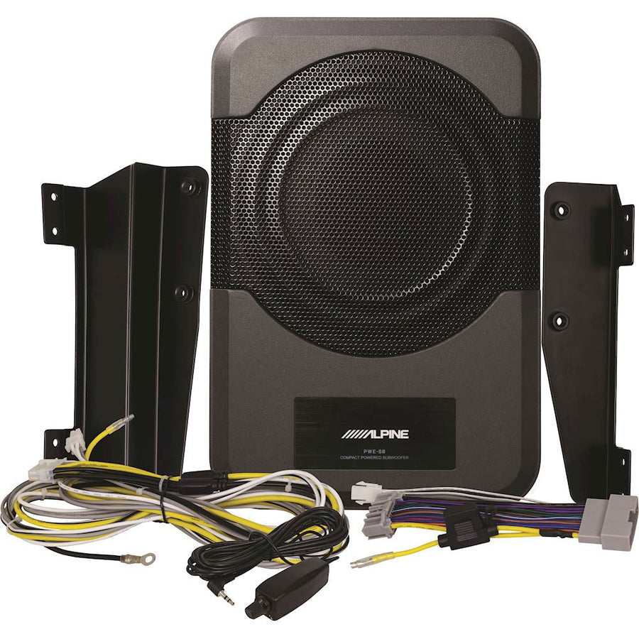 Alpine - 8" Single-Voice-Coil 4-Ohm Loaded Subwoofer Enclosure with Integrated 120W Amp - Black_0