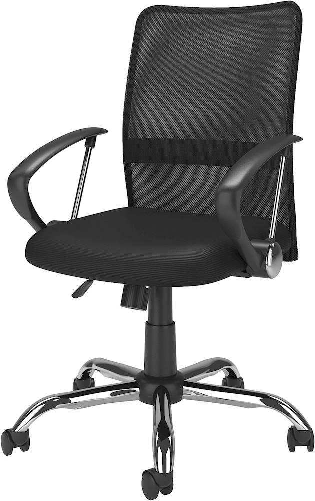 CorLiving - Workspace 5-Pointed Star Fabric and Mesh Office Chair - Black/Chrome_0