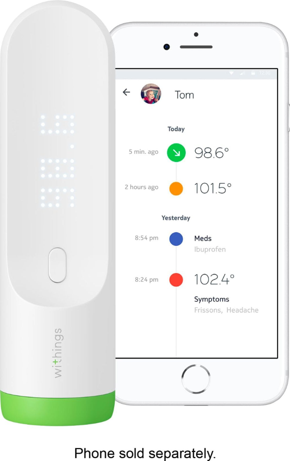 Withings - Thermo Smart Temporal Thermometer - White_1