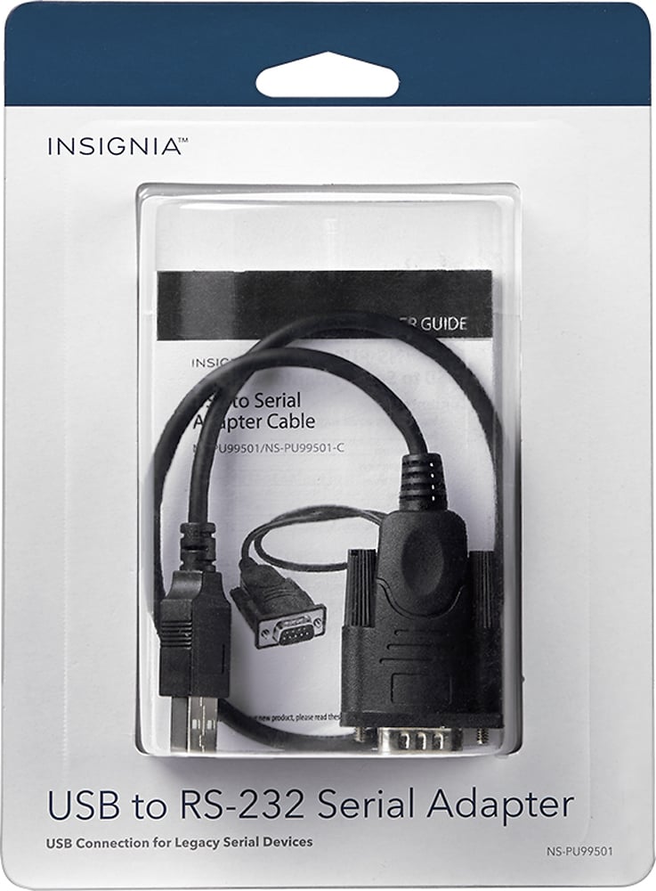 Insignia™ - 1.3' USB-to-RS-232 (DB9) PDA/Serial Adapter Cable - Black_1