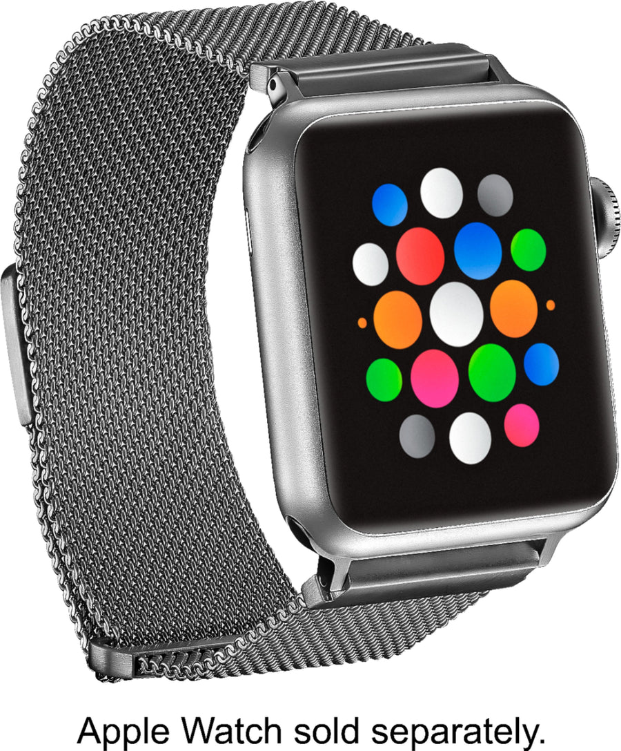 Platinum™ - Magnetic Stainless Steel Mesh Band for Apple Watch™ 38mm, 40mm, 41mm and Apple Watch™ Series 8 41mm - Silver_0