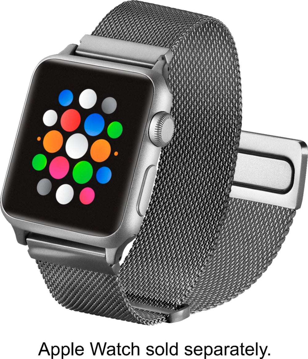 Platinum™ - Magnetic Stainless Steel Mesh Band for Apple Watch™ 38mm, 40mm, 41mm and Apple Watch™ Series 8 41mm - Silver_1