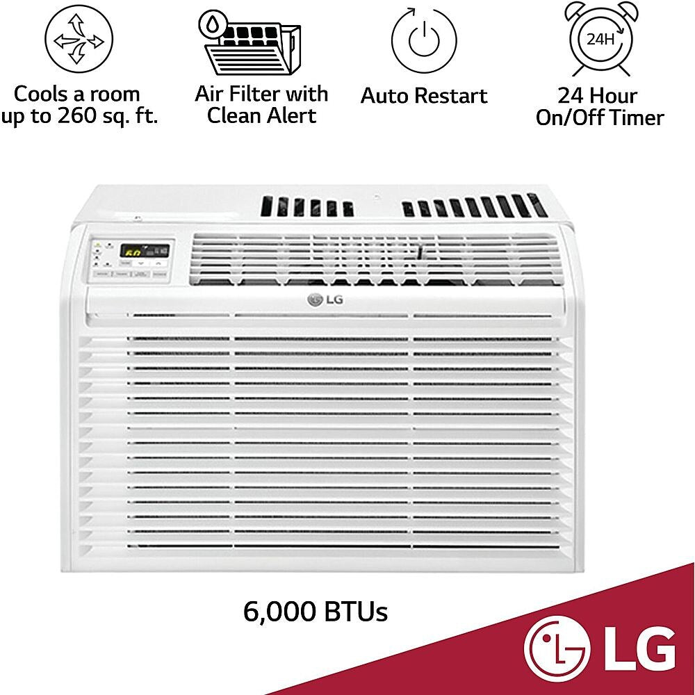 LG - 6,000 BTU 115V Window Air Conditioner with Remote Control - White_9