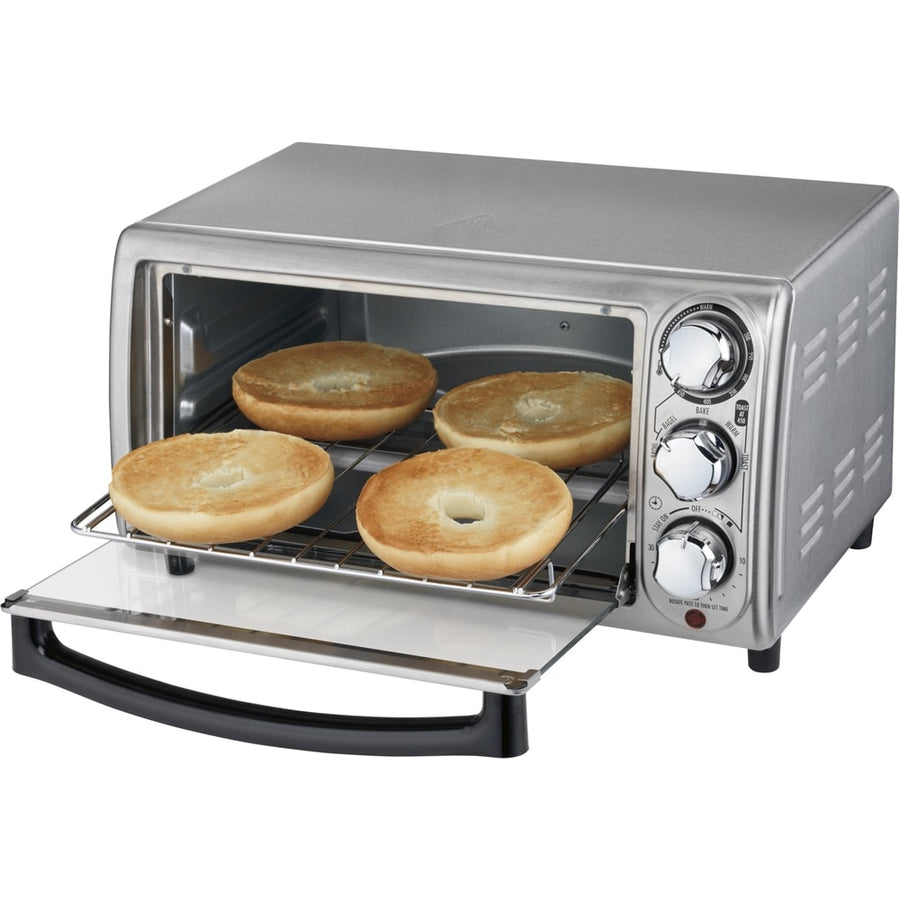 Hamilton Beach - 4-Slice Toaster Oven - Stainless steel_0