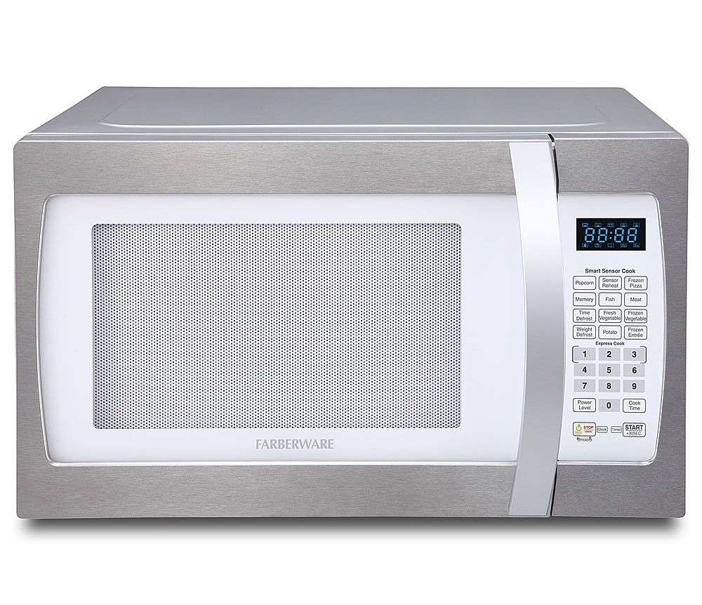 Farberware - Professional 1.3 Cu. Ft. Countertop Microwave with Sensor Cooking - Platinum white_1
