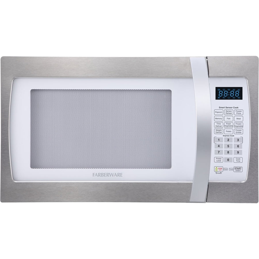 Farberware - Professional 1.3 Cu. Ft. Countertop Microwave with Sensor Cooking - Platinum white_0