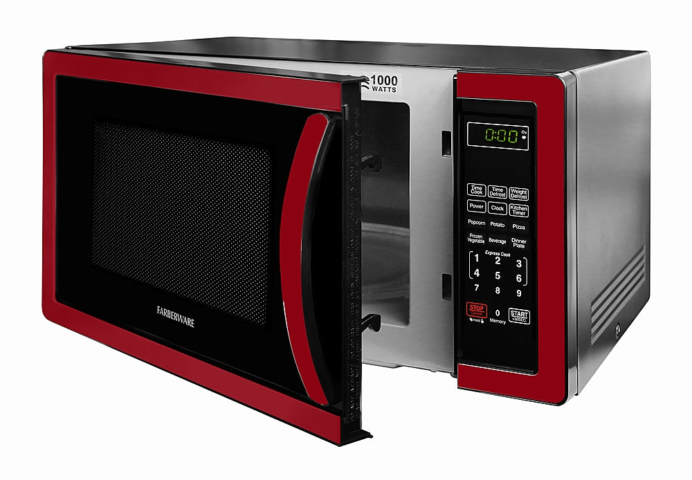 Farberware - Classic 1.1 Cu. Ft. Countertop Microwave Oven - Metallic red_1