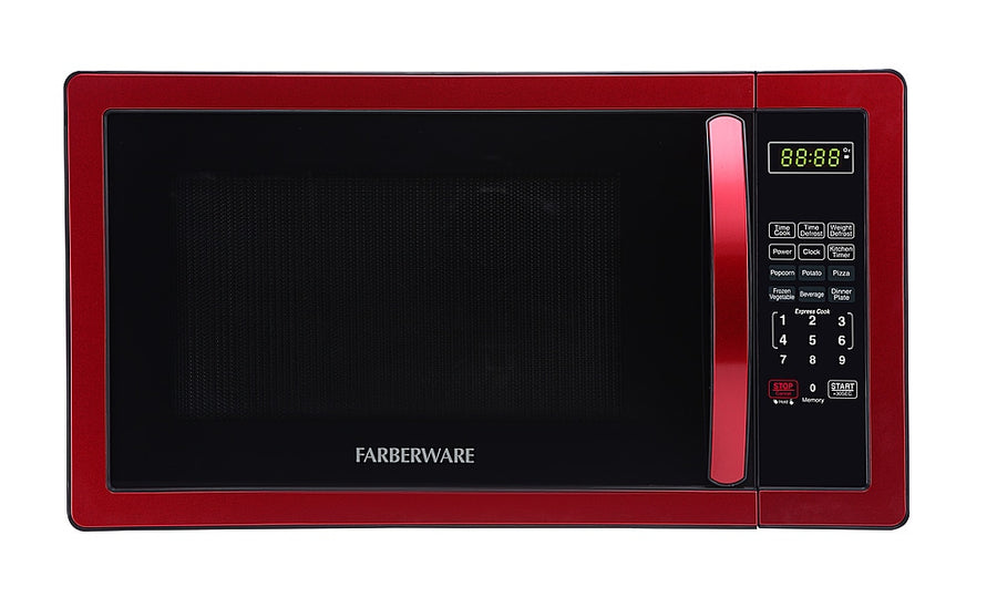 Farberware - Classic 1.1 Cu. Ft. Countertop Microwave Oven - Metallic red_0