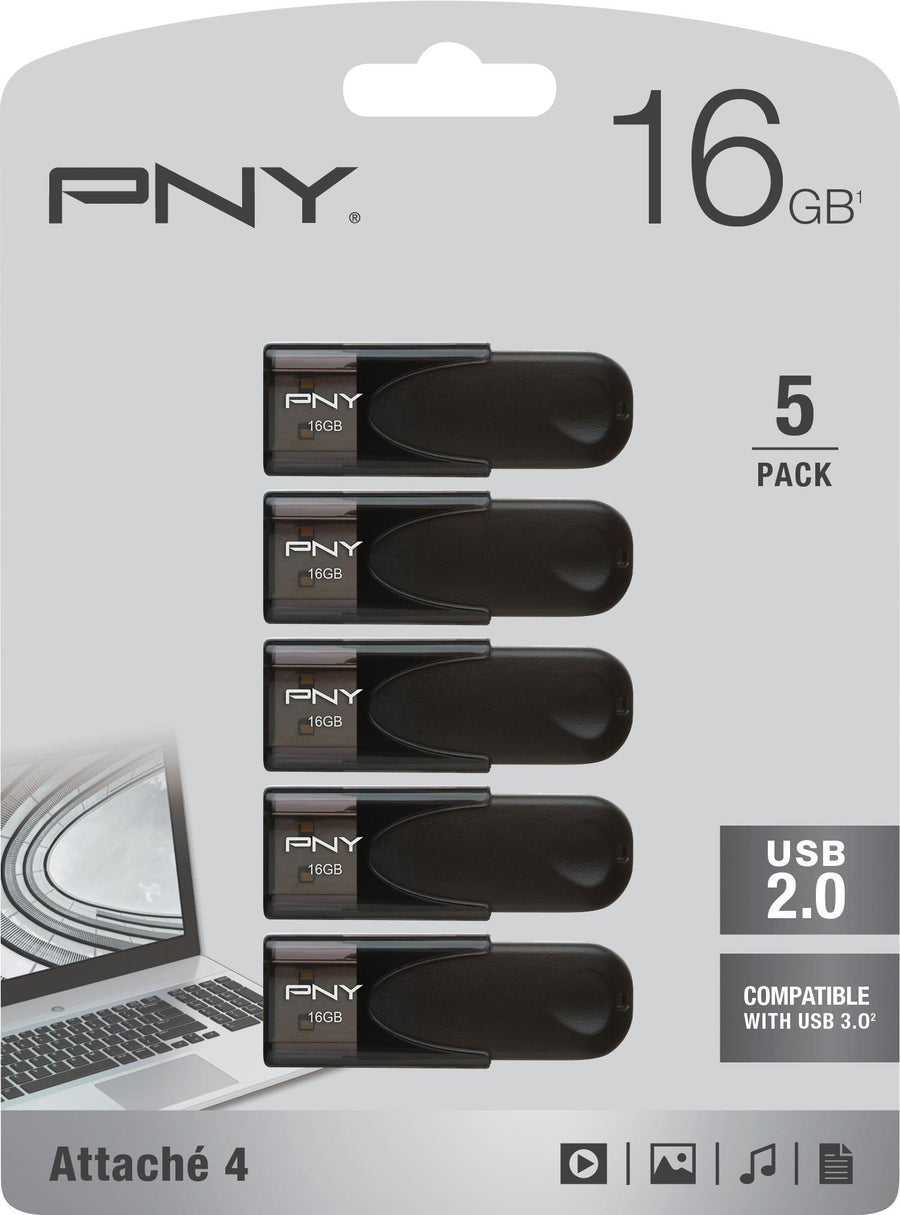 PNY - 16GB Attaché 4 USB 2.0 Flash Drive 5-Pack_1