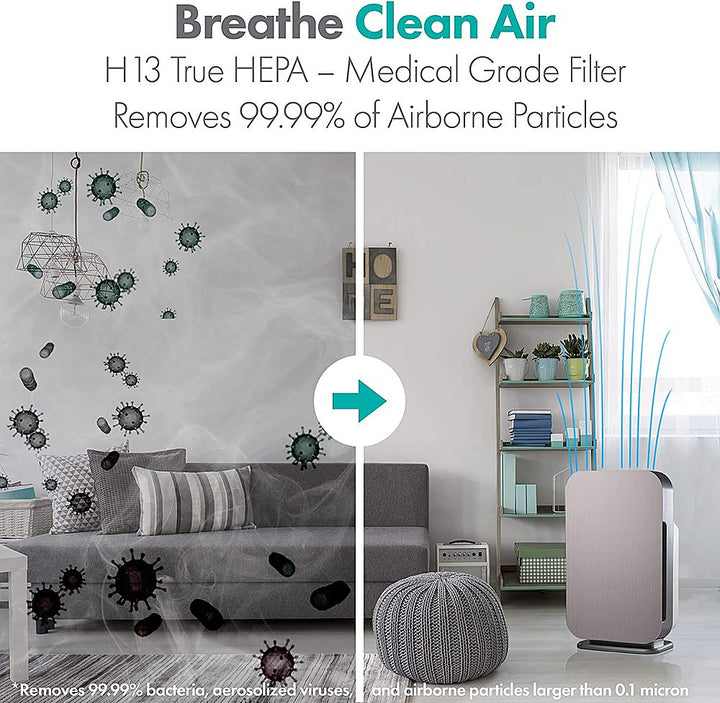 Alen BreatheSmart FLEX True HEPA Air Purifier for Large/Medium Rooms, Covers 700 SqFt. – Quiet Performance - Brushed Stainless_9