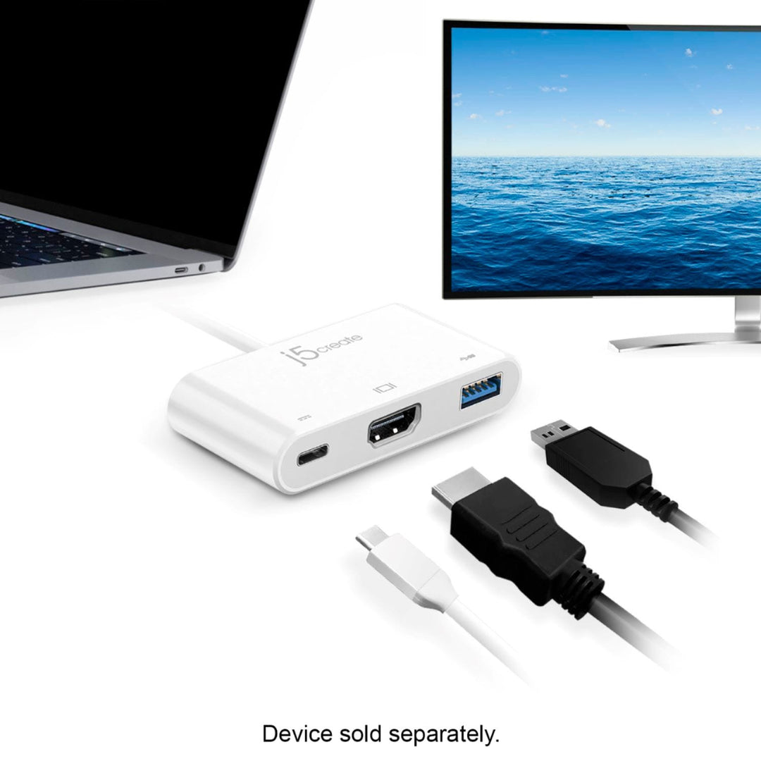 j5create - USB Type-C to HDMI External Video Adapter with Power Delivery - White_2