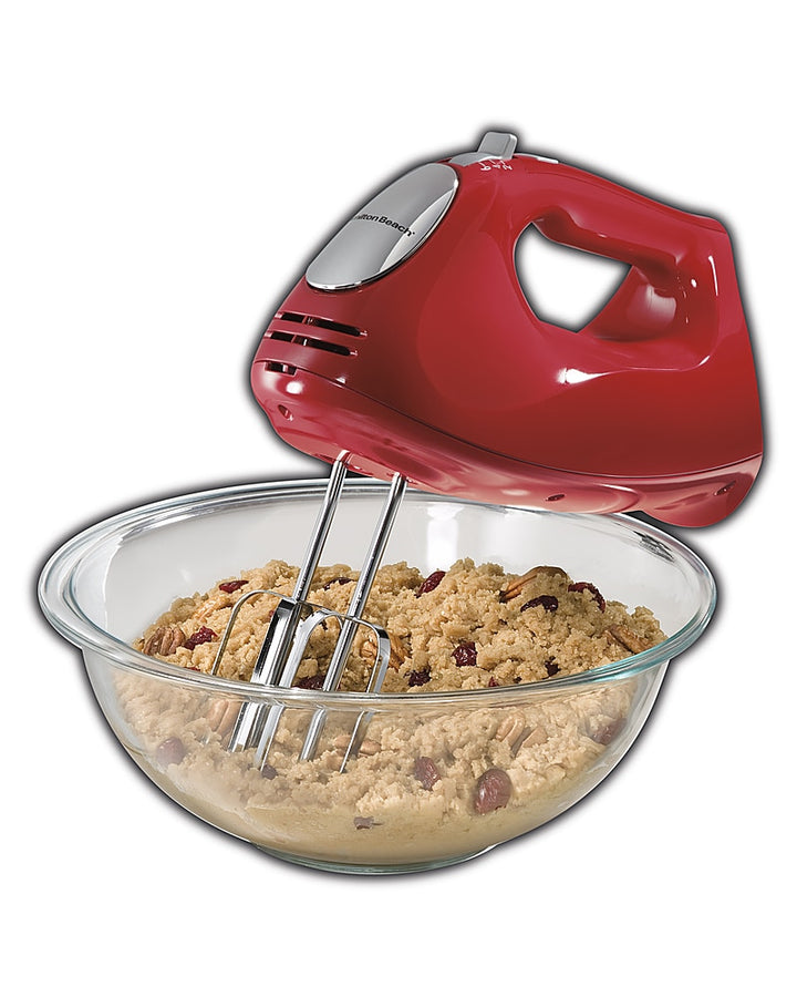 Hamilton Beach - 6 Speed Hand Mixer with Snap-On Case - red_3