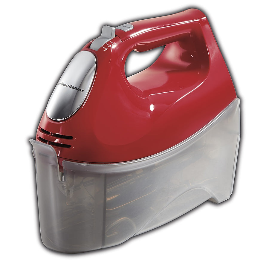 Hamilton Beach - 6 Speed Hand Mixer with Snap-On Case - red_0