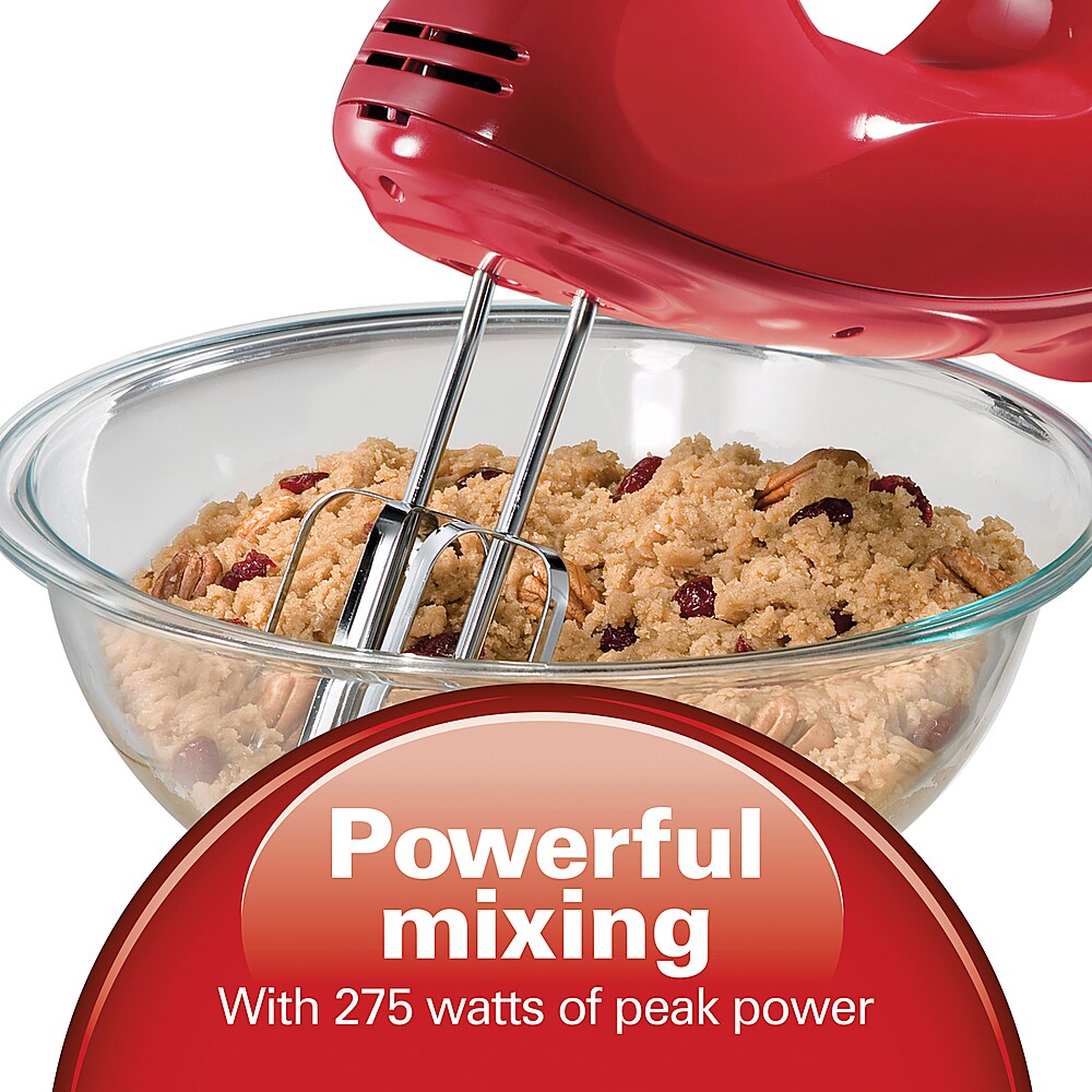 Hamilton Beach - 6 Speed Hand Mixer with Snap-On Case - red_9
