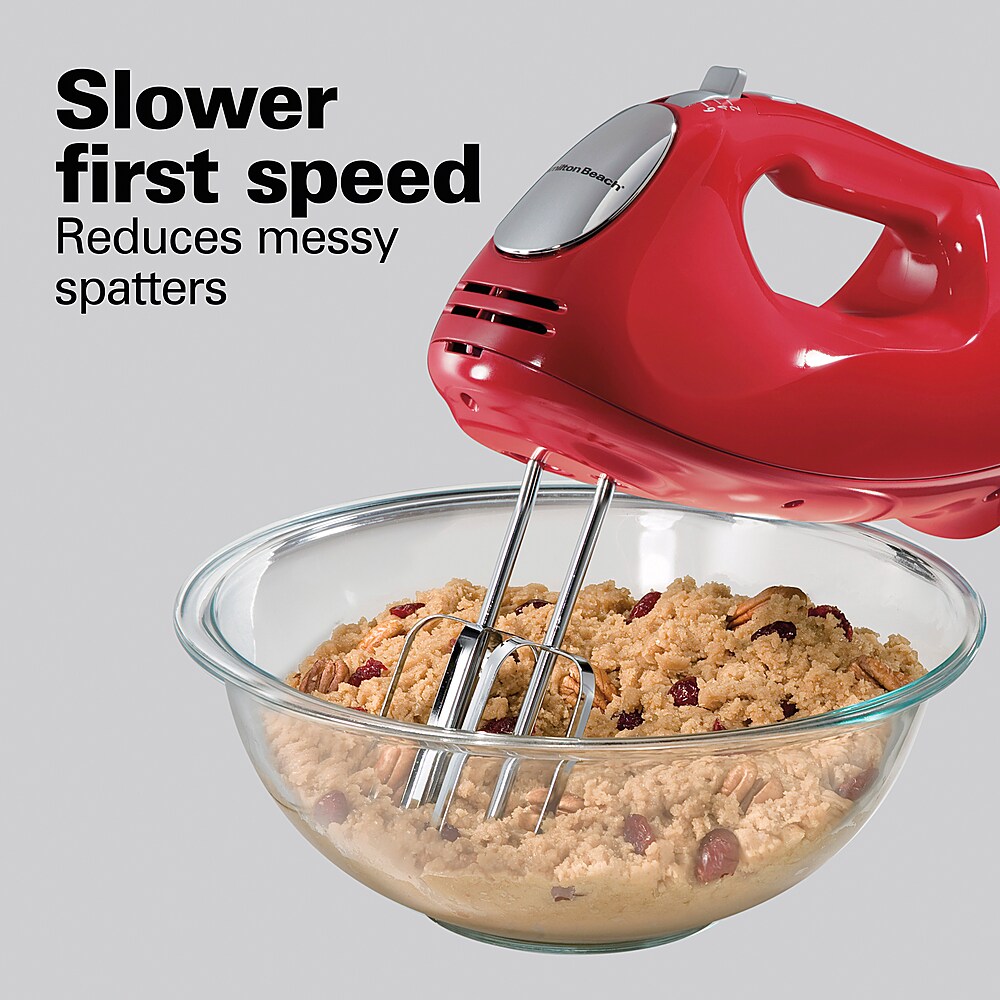 Hamilton Beach - 6 Speed Hand Mixer with Snap-On Case - red_8