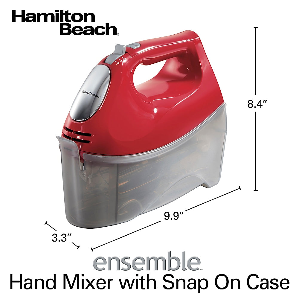 Hamilton Beach - 6 Speed Hand Mixer with Snap-On Case - red_6