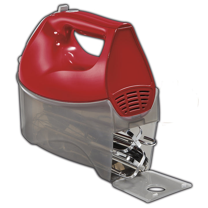 Hamilton Beach - 6 Speed Hand Mixer with Snap-On Case - red_4