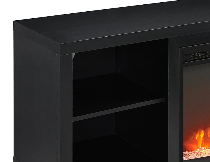 Walker Edison - Modern Open Storage Fireplace TV Stand for Most TVs up to 65" - Black_7