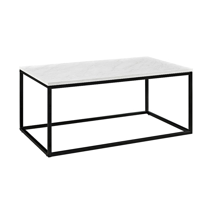 Walker Edison - Rectangular Coffee Table - Faux Marble/Black_1