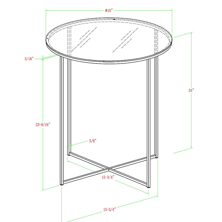 Walker Edison - Modern Glam Side Table - Faux White Marble & Gold_2