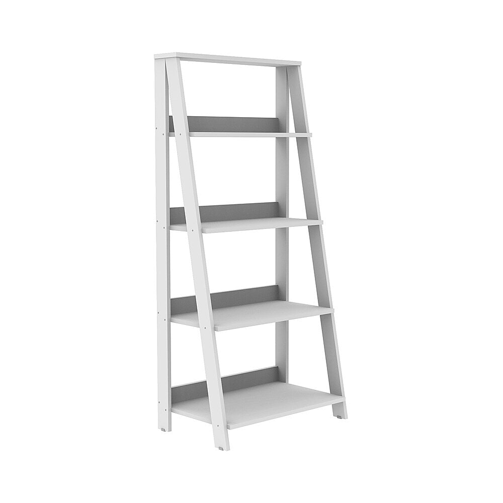 Walker Edison - 4-Shelf Ladder Bookcase - White_1