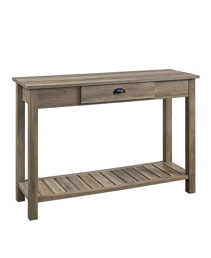 Walker Edison - 48" Wood Storage Entry Accent Table - Gray Wash_1