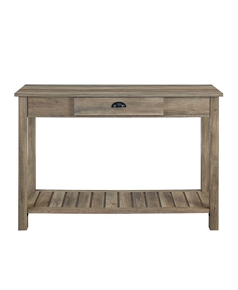 Walker Edison - 48" Wood Storage Entry Accent Table - Gray Wash_0