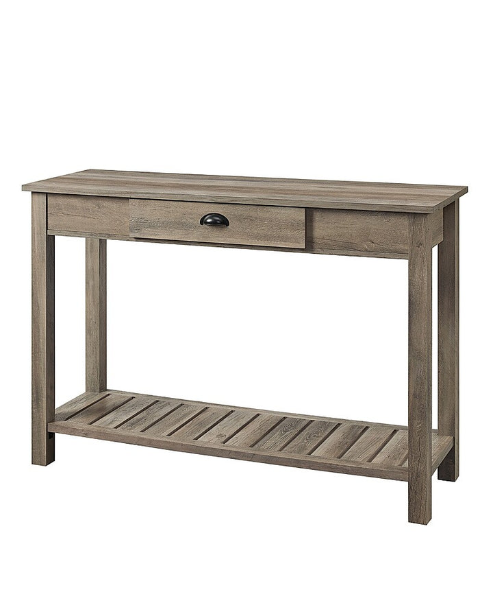 Walker Edison - 48" Wood Storage Entry Accent Table - Gray Wash_2